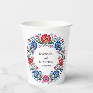 Polish Folk Polska Floral Traditional Vintage Paper Cups