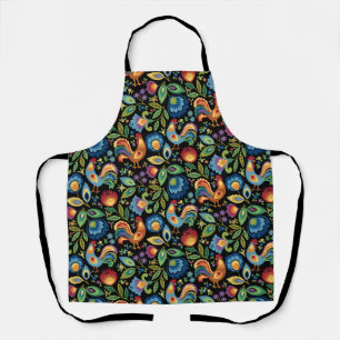 Polish Folk Roosters Apron