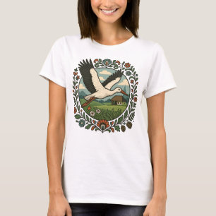 Polish Folk Stork Country Art T-Shirt