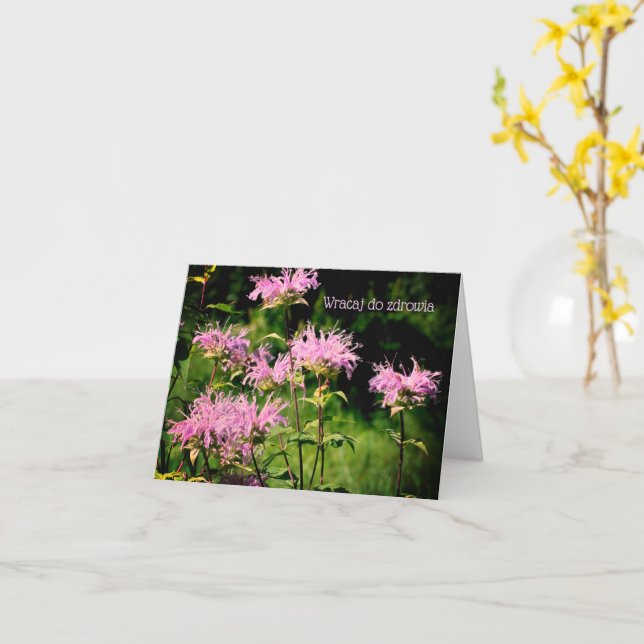 Polish Get Well Flower Nature Personalised Card (Yellow Flower)