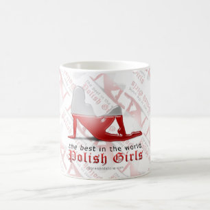 Polish Girl Silhouette Flag Coffee Mug