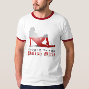 Polish Girl Silhouette Flag T-Shirt