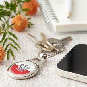 Polish glossy flag key ring