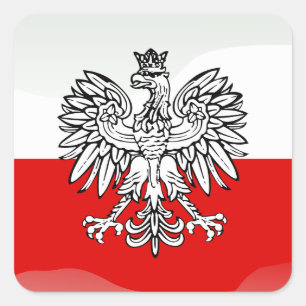 Polish glossy flag square sticker