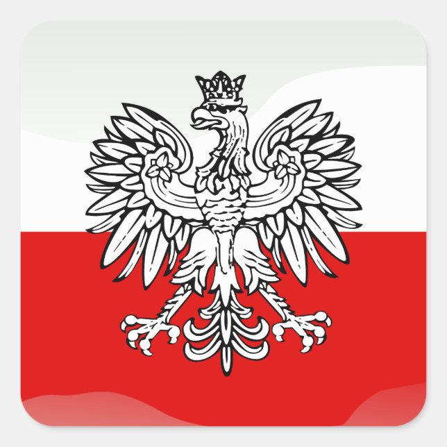 Polish glossy flag square sticker (Front)