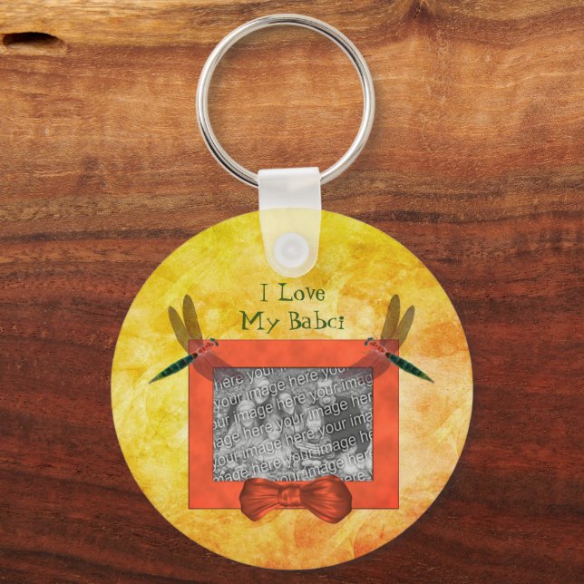 Polish Grandmother Love My Babci Dragonfly  Key Ring (Front)