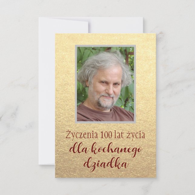 Polish Grandpa birthday kartka urodzinowa życzenia (Front)
