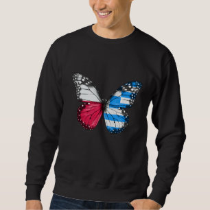 Polish Greek Flag Butterfly Sweatshirt