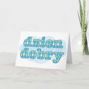 polish Hello - dzien dobry argyle Card