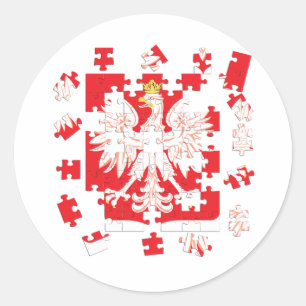 Polish Heritage Puzzle Classic Round Sticker