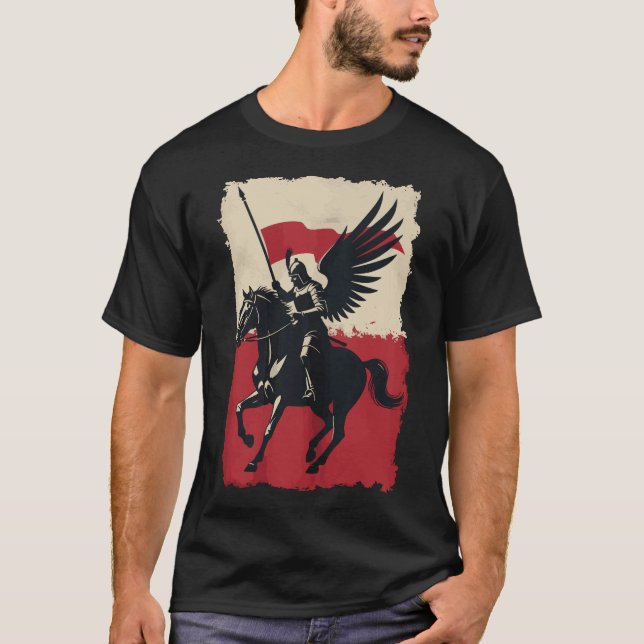 Polish Hussar Flag Warrior T-Shirt (Front)
