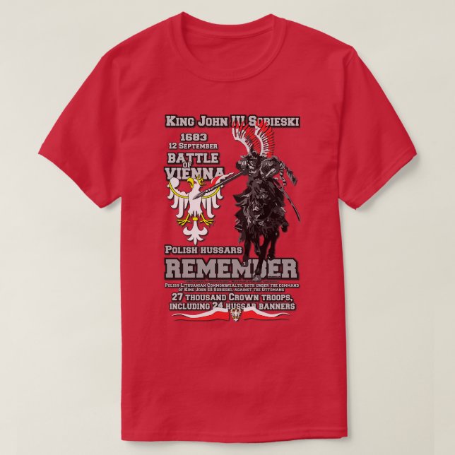 Polish HUSSARS Polska Husaria 1683 T-Shirt (Design Front)