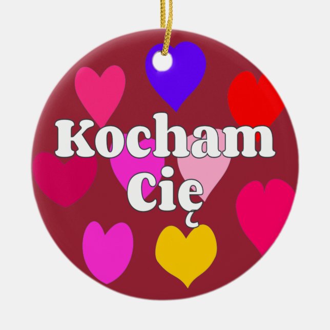 Polish - I love you Ceramic Tree Decoration (Front)