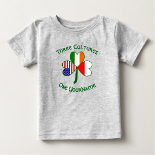Polish Irish American Shamrock Flag Personalised  Baby T-Shirt