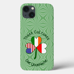 Polish Irish American Shamrock Flag Personalised iPhone 13 Case