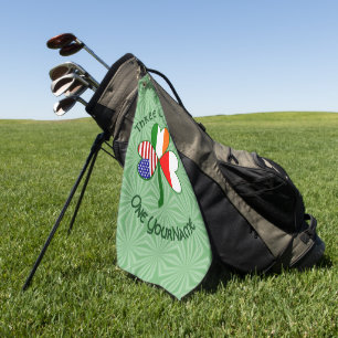 Polish Irish American Shamrock Flag Personalised Golf Towel