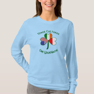 Polish Irish American Shamrock Personalised  T-Shirt