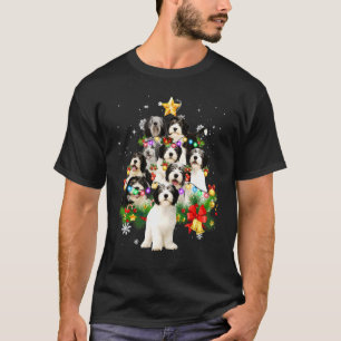 Polish Lowland Sheepdog Christmas Dog Tree Lights  T-Shirt