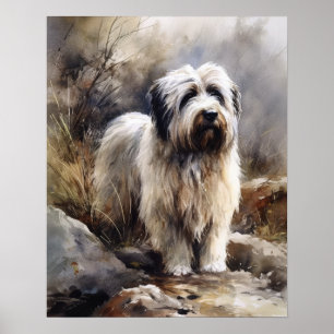 Polish Lowland Sheepdog Dog Art Print Poster