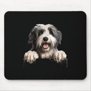 Polish Lowland Sheepdog Dog Mum Dad Peeking Puppy Mouse Mat