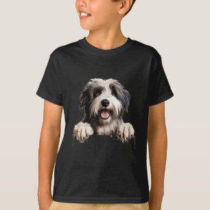 Polish Lowland Sheepdog Dog Mum Dad Peeking Puppy T-Shirt