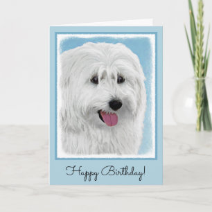 Polish Lowland Sheepdog Painting - Dog Art Card