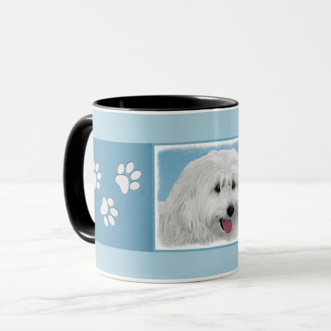 Polish Lowland Sheepdog Painting - Dog Art Mug (Front Left)