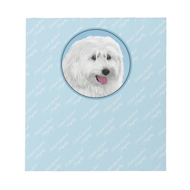 Polish Lowland Sheepdog Painting - Dog Art Notepad (Front)