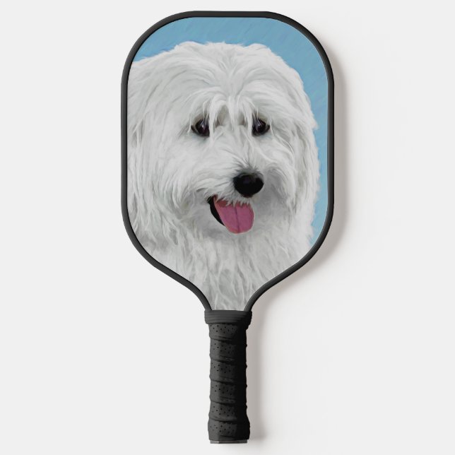 Polish Lowland Sheepdog Painting - Dog Art Pickleball Paddle (Front)