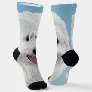 Polish Lowland Sheepdog Painting - Dog Art Socks