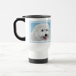 Polish Lowland Sheepdog Painting - Dog Art Travel Mug