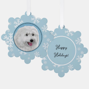 Polish Lowland Sheepdog Painting - Dog Art Tree Decoration Card