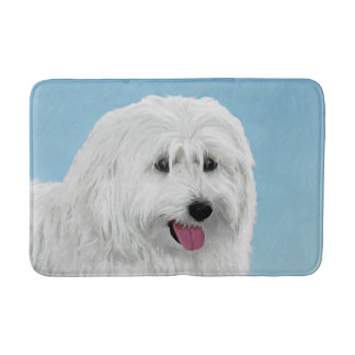 Polish Lowland Sheepdog Painting - Original Dog Ar Bath Mat