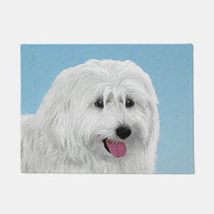 Polish Lowland Sheepdog Painting - Original Dog Ar Doormat