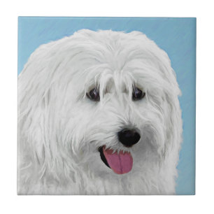 Polish Lowland Sheepdog Painting - Original Dog Ar Tile