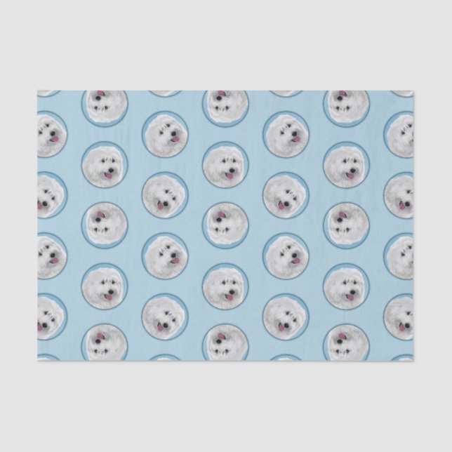 Polish Lowland Sheepdog Painting Original Dog Art Tissue Paper (Front)