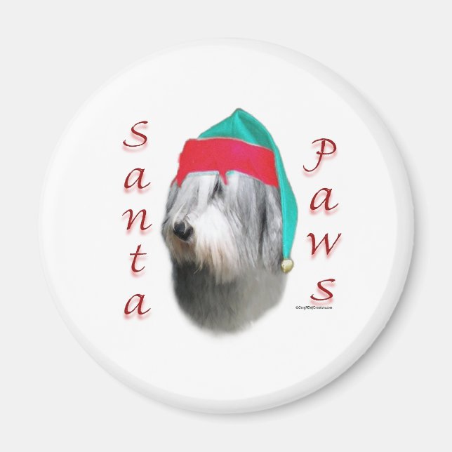 Polish Lowland Sheepdog Santa Paws Magnet (Front)