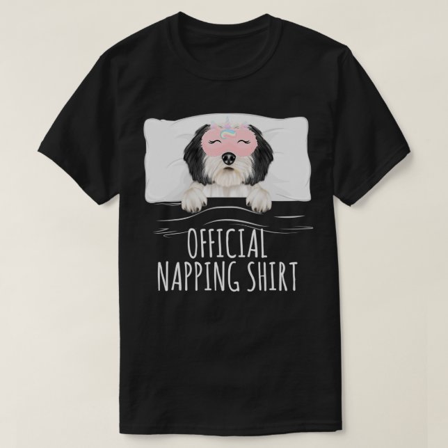 Polish Lowland Sheepdog Unicorn Sleep Mask Officia T-Shirt (Design Front)