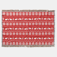 Polish Lowland Sheepdogs Christmas Pattern Red