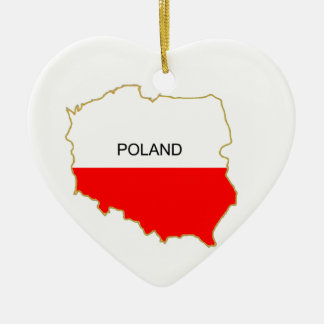 POLISH MAP CERAMIC TREE DECORATION