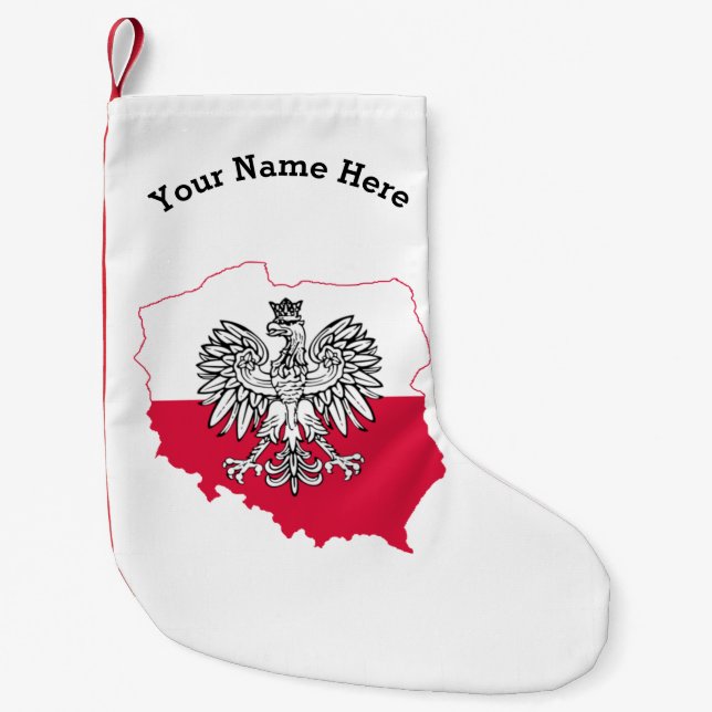 Polish Map Flag Christmas Stocking (Front)