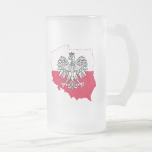 Polish Map Flag Frosted Mug