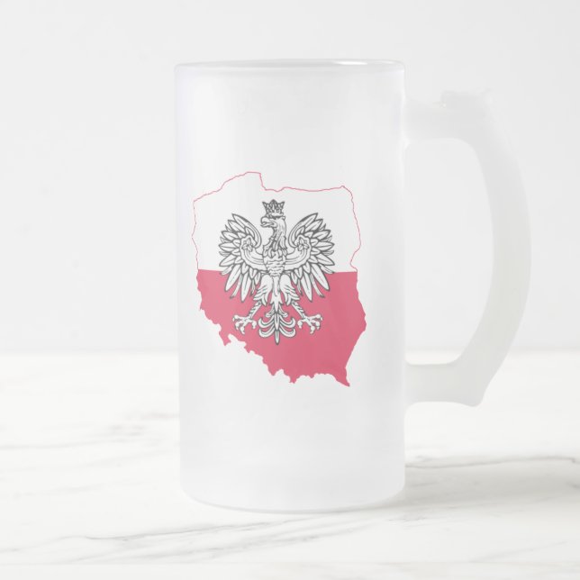 Polish Map Flag Frosted Mug (Right)