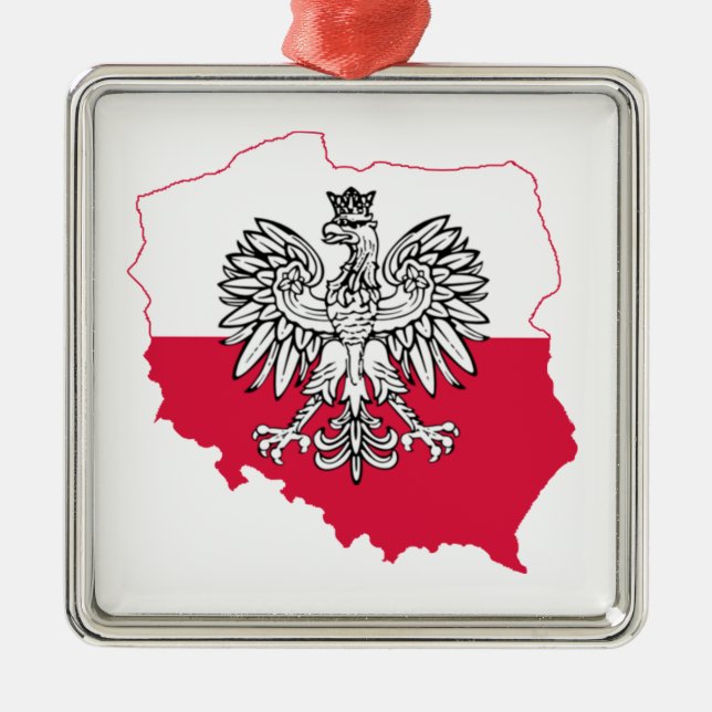 Polish Map Flag Premium Ornament (Front)