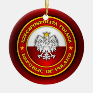 Polish Medallion Ceramic Tree Decoration