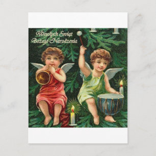 POLISH MERRY CHRISTMAS WESOLYCH SWIAT HOLIDAY POSTCARD