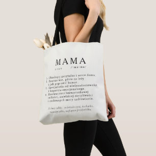 Polish Mum Gift - MAMA Definition Ecru Tote Bag