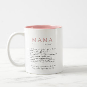 Polish Mum Gift - MAMA Definition Pink Two-Tone Coffee Mug