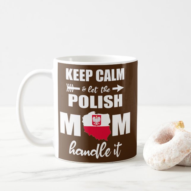 Polish Mum Gift PREZENT DLA POLSKIEJ MAMY  Coffee Mug (With Donut)