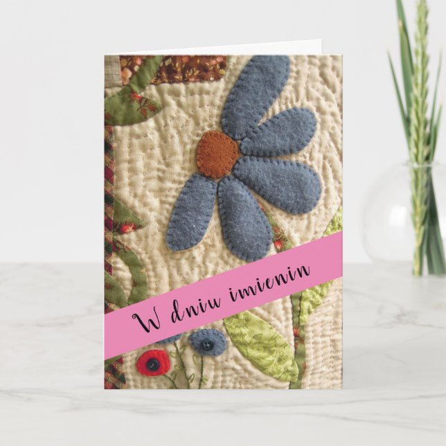 Polish name day card imieniny greeting card (Front)